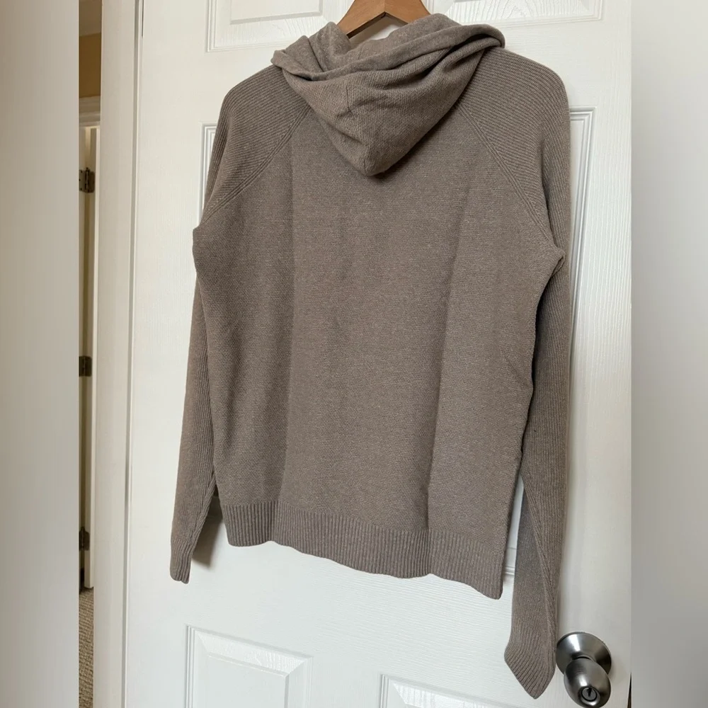 Modern Ambition Taupe Knit Zip Up Hooded Sweater